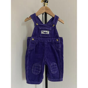 Vintage Unbranded Purple Corduroy Dinosaur Overalls, 6 Months, 100% Cotton